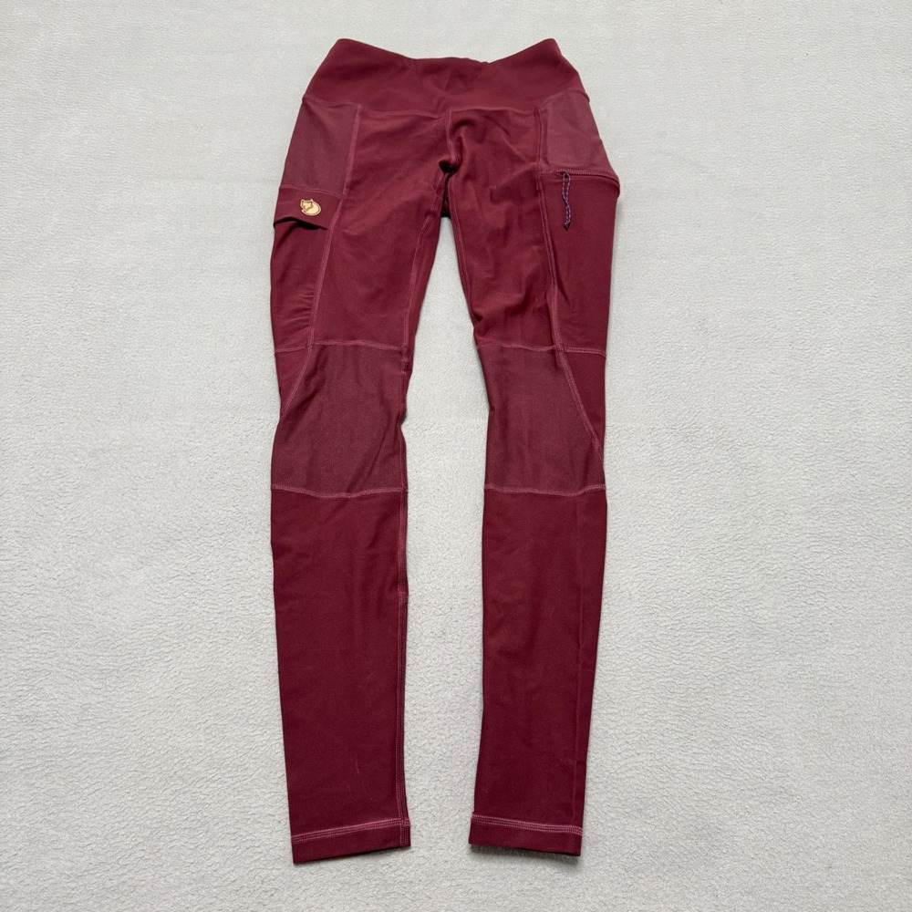 Fjallraven Abisko Trekking Tights Women XS Burgundy Hiking Outdoor Leggings